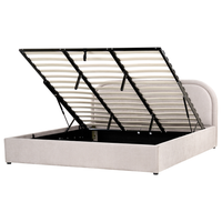 Letto matrimoniale EU Tortora Tessuto 180 x 200 cm Struttura imbottita con contenitore