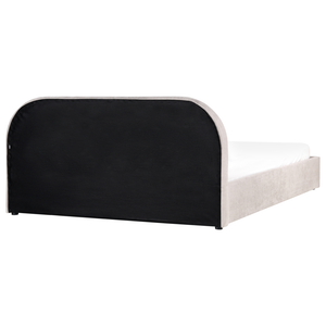 Letto matrimoniale EU Tortora Tessuto 180 x 200 cm Struttura imbottita con contenitore