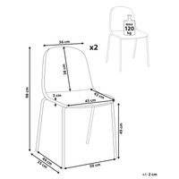 Set di 2 sedie da conferenza con rivestimento in bouclé bianco sporco e gambe in ferro, impilabili.
