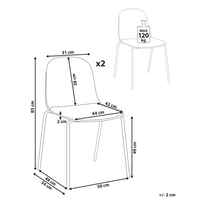 Set di 2 sedie da conferenza Seduta in poliestere tortora Schienale in plastica Gambe in ferro Arredo ufficio moderno