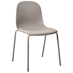 Set di 2 sedie da conferenza Seduta in poliestere tortora Schienale in plastica Gambe in ferro Arredo ufficio moderno