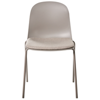 Set di 2 sedie da conferenza Seduta in poliestere tortora Schienale in plastica Gambe in ferro Arredo ufficio moderno