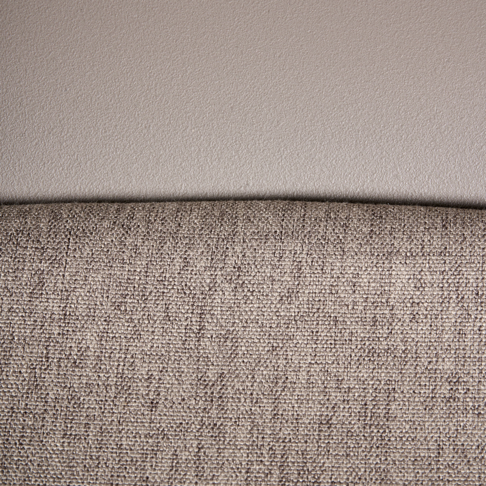 Set di 2 sedie da conferenza Seduta in poliestere tortora Schienale in plastica Gambe in ferro Arredo ufficio moderno