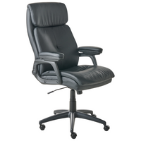 Executive Office Chair Black Faux Leather Upholstery Seat Height Adjustment Swivel Padding