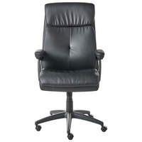 Executive Office Chair Black Faux Leather Upholstery Seat Height Adjustment Swivel Padding