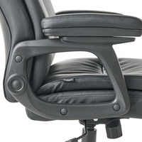 Executive Office Chair Black Faux Leather Upholstery Seat Height Adjustment Swivel Padding