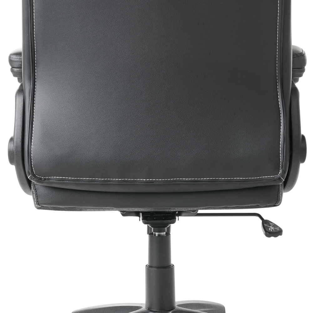 Executive Office Chair Black Faux Leather Upholstery Seat Height Adjustment Swivel Padding