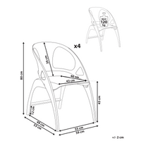 Set di 4 sedie da giardino in polipropilene grigio plastica leggera e resistente agli agenti atmosferici per interni e per esterni.