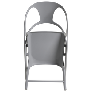 Set di 4 sedie da giardino in polipropilene grigio plastica leggera e resistente agli agenti atmosferici per interni e per esterni.