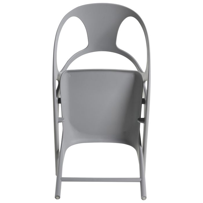 Set di 4 sedie da giardino in polipropilene grigio plastica leggera e resistente agli agenti atmosferici per interni e per esterni.