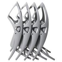 Set di 4 sedie da giardino in polipropilene grigio plastica leggera e resistente agli agenti atmosferici per interni e per esterni.