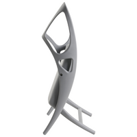 Set di 4 sedie da giardino in polipropilene grigio plastica leggera e resistente agli agenti atmosferici per interni e per esterni.