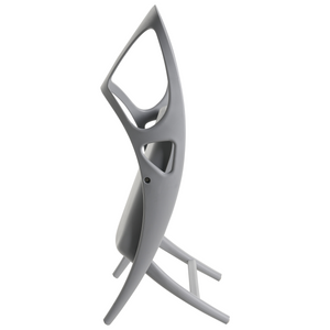 Set di 4 sedie da giardino in polipropilene grigio plastica leggera e resistente agli agenti atmosferici per interni e per esterni.