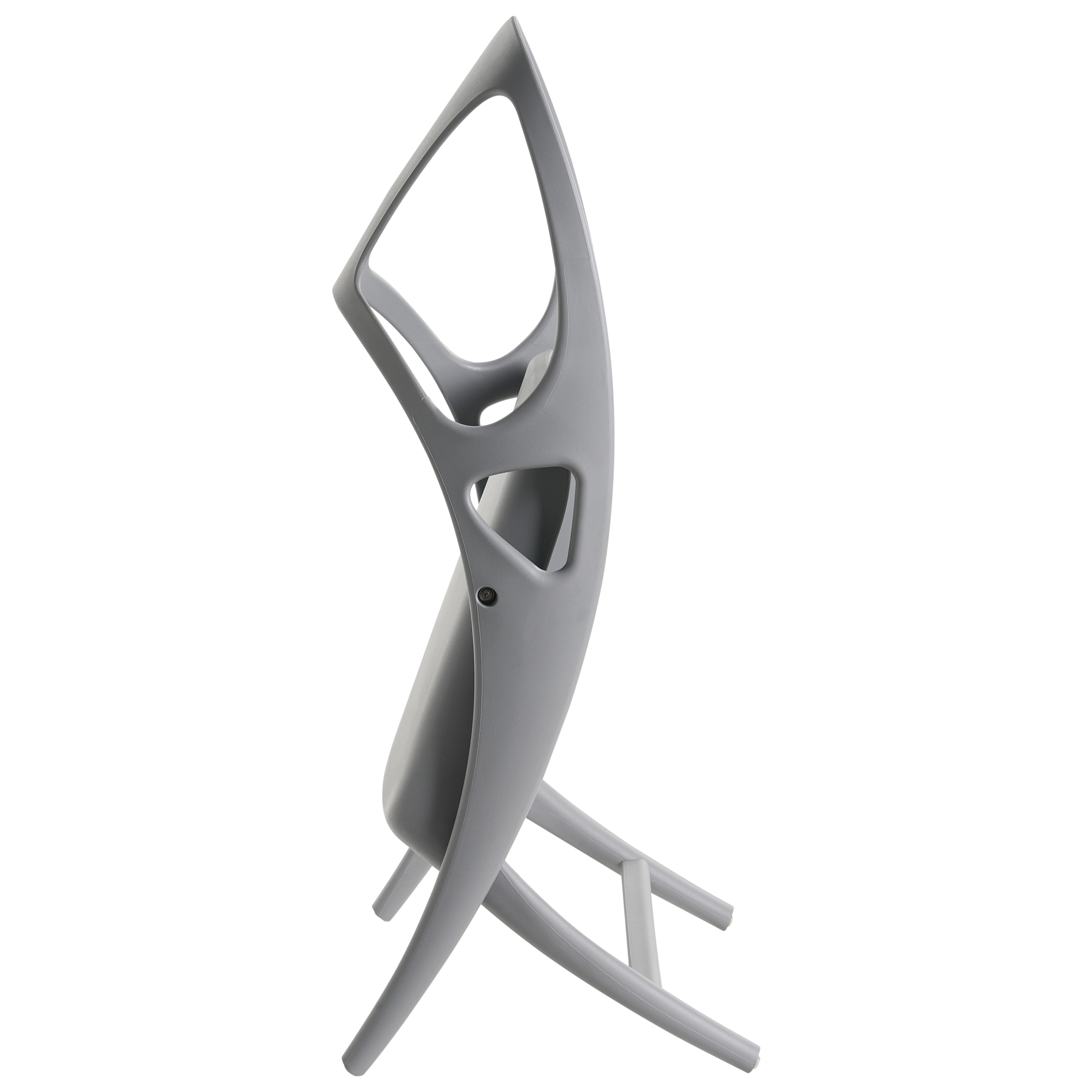 Set di 4 sedie da giardino in polipropilene grigio plastica leggera e resistente agli agenti atmosferici per interni e per esterni.