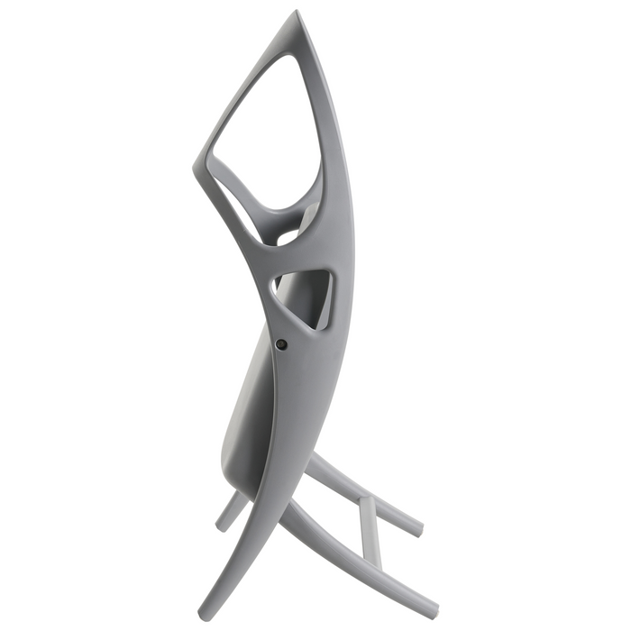 Set di 4 sedie da giardino in polipropilene grigio plastica leggera e resistente agli agenti atmosferici per interni e per esterni.