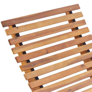 Lettino prendisole in legno di acacia Cuscino grigio a doghe Design a dondolo Forma curva