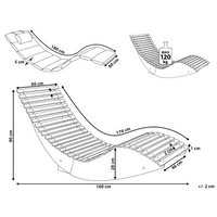 Lettino prendisole in legno di acacia Cuscino rosso a doghe Design a dondolo Forma curva