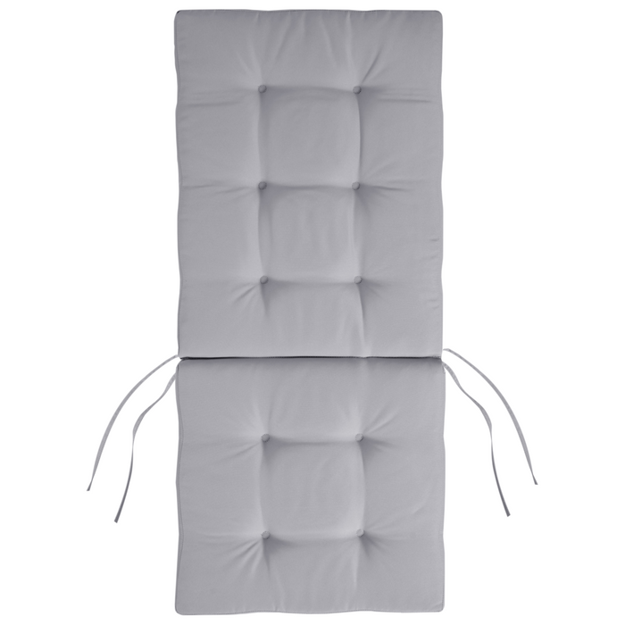 Set di 2 sedie da pranzo da giardino in legno con cuscini telaio in legno di acacia pieghevole design rustico grigio chiaro