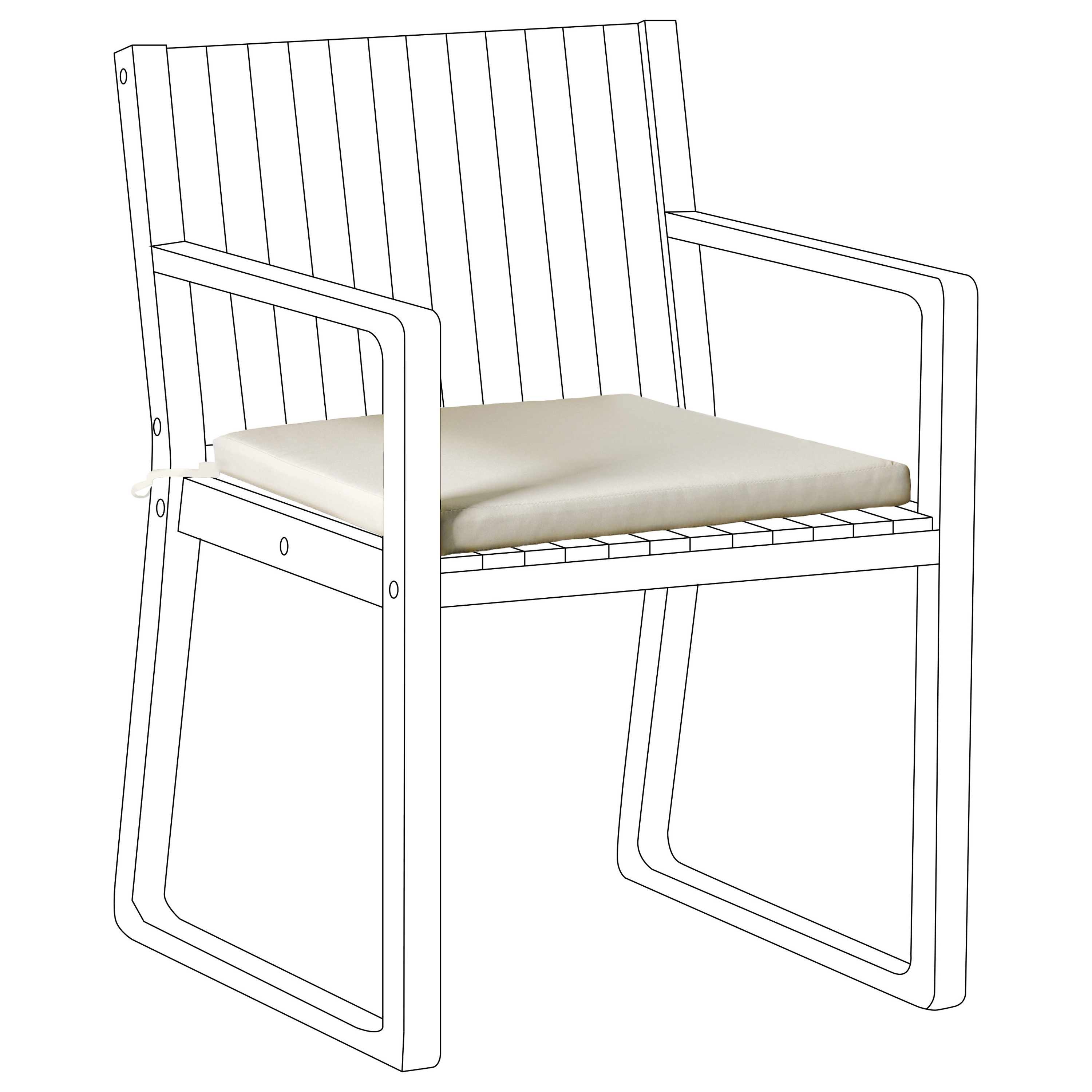 Cuscino per sedia da giardino in tessuto poliestere tortora resistente raggi raggi UV