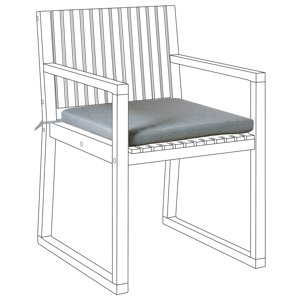 Cuscino per sedia da giardino in tessuto poliestere grigio resistente raggi raggi UV