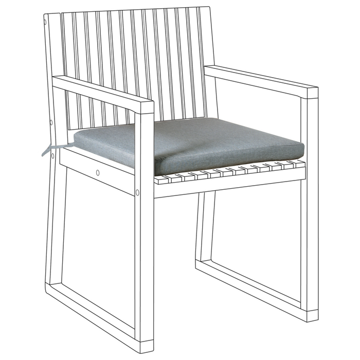 Cuscino per sedia da giardino in tessuto poliestere grigio resistente raggi raggi UV