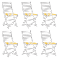 Set di 6 cuscini per sedie da esterno giallo e bianco 31 x 39 cm giardino terrazzo tessuto resistente