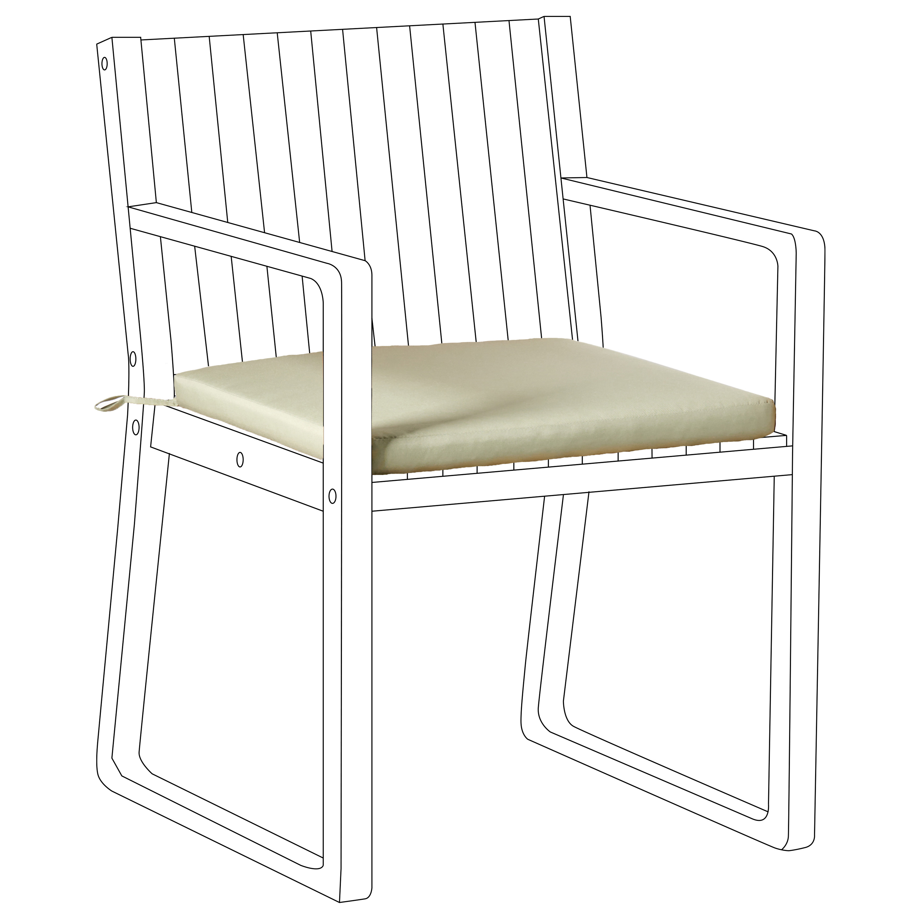 Cuscino per sedia da giardino in tessuto poliestere verde chiaro resistente raggi raggi UV