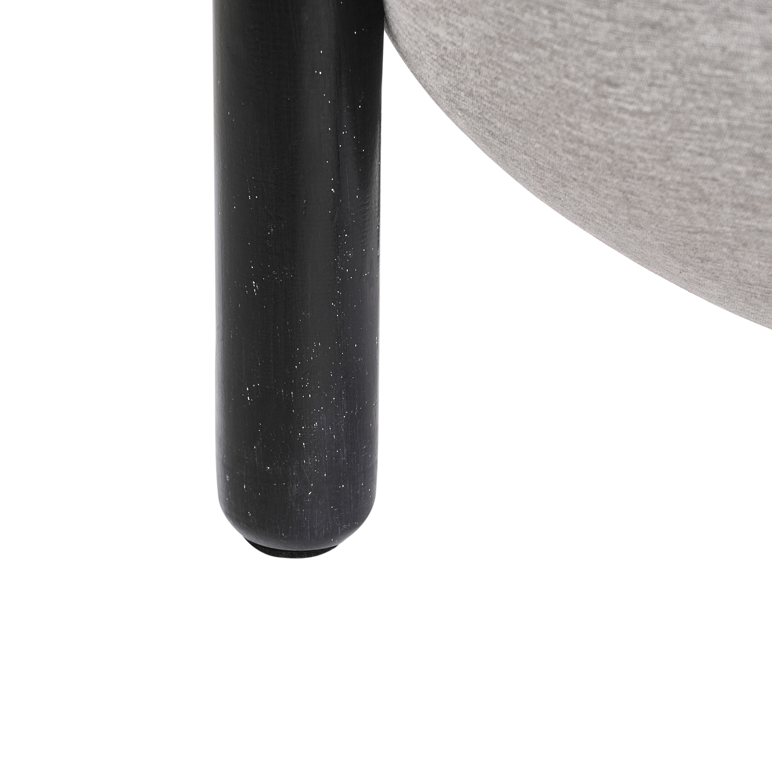 Pouf grigio in poliestere simile al lino Rivestimento in finto lino Gambe in legno Poggiapiedi Accessori per la casa Soggiorno