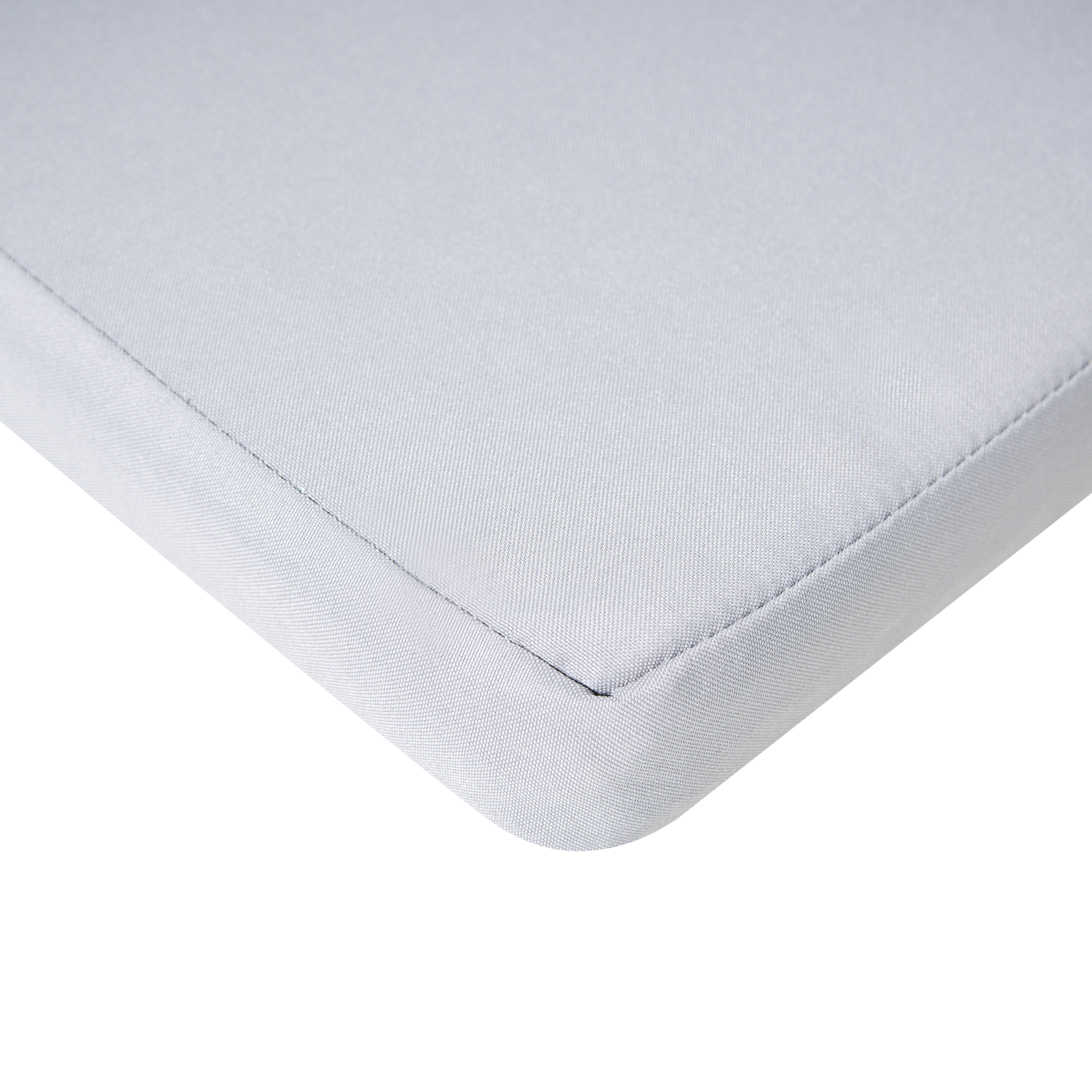 Set di 2 sedie da pranzo da giardino per esterni in legno d'acacia con cuscini grigio chiaro resistente agli agenti atmosferici dal design classico