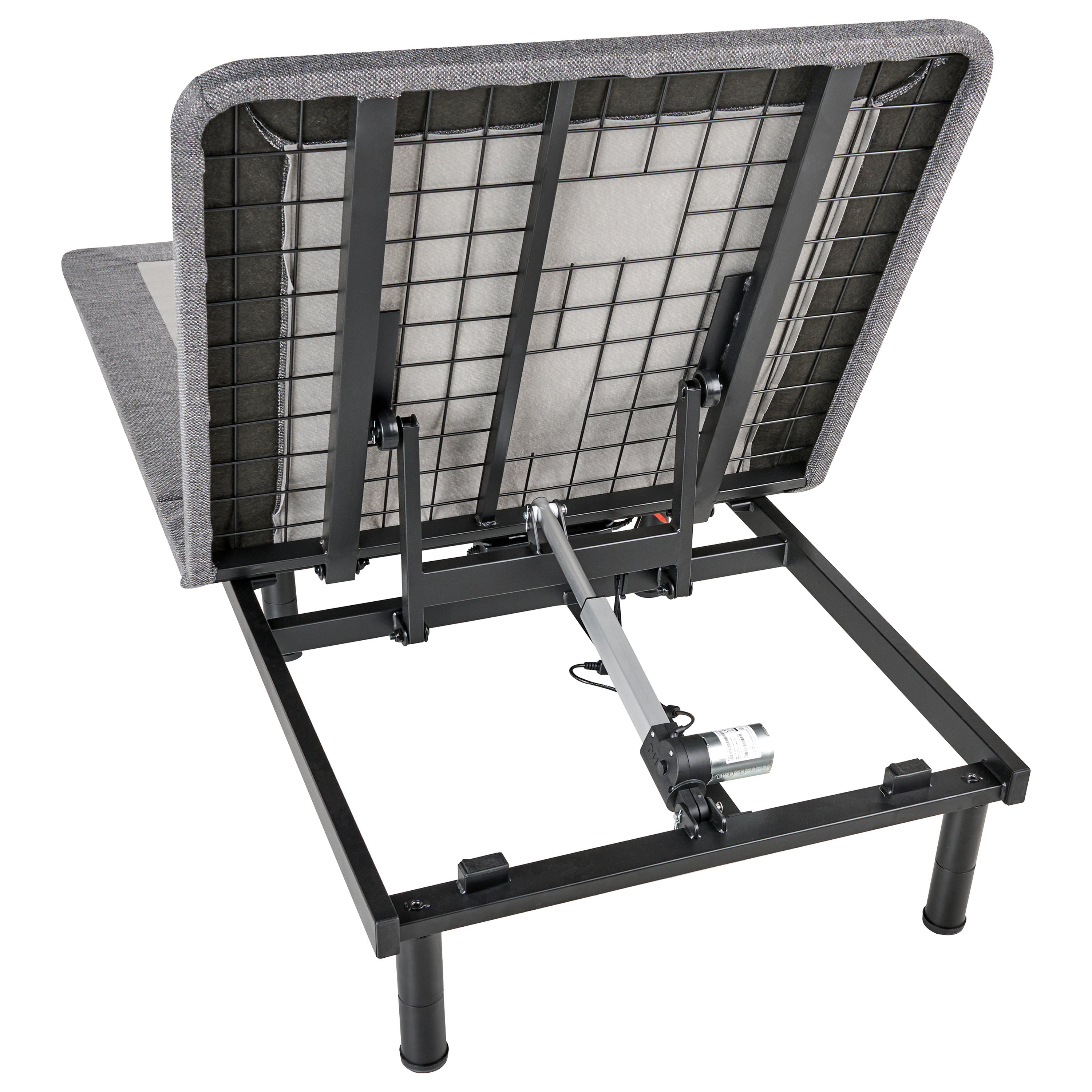 Base letto elettrica regolabile in poliestere grigio 80 x 200 cm con gambe in metallo