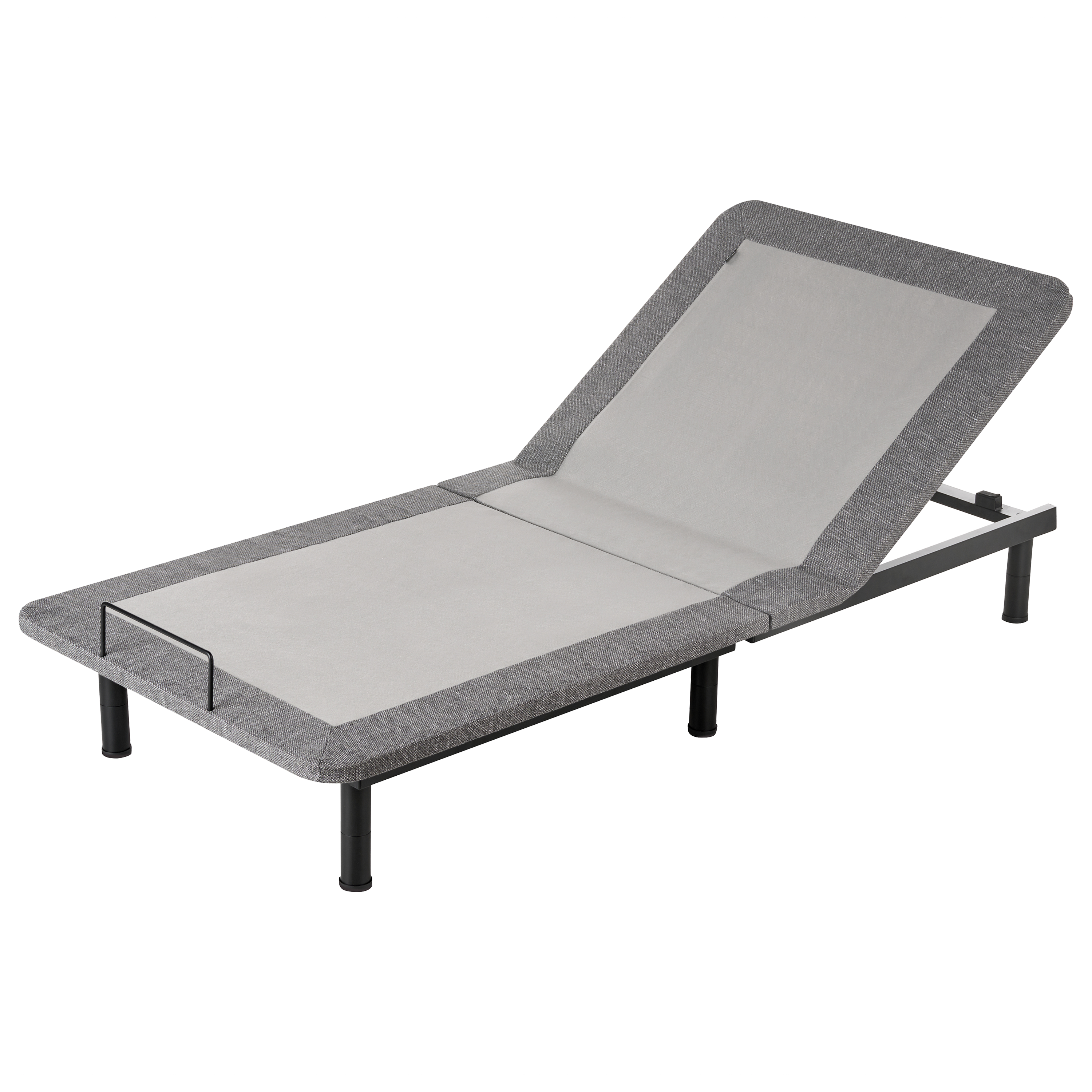 Base letto elettrica regolabile in poliestere grigio 90 x 200 cm con gambe in metallo