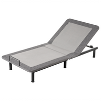 Base letto elettrica regolabile in poliestere grigio 90 x 200 cm con gambe in metallo