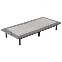 Base letto elettrica regolabile in poliestere grigio 90 x 200 cm con gambe in metallo
