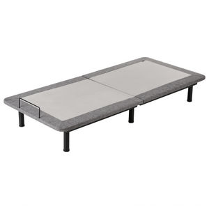 Base letto elettrica regolabile in poliestere grigio 90 x 200 cm con gambe in metallo