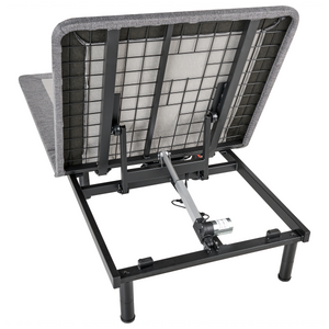 Base letto elettrica regolabile in poliestere grigio 90 x 200 cm con gambe in metallo