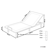 Base letto elettrica regolabile in poliestere grigio 90 x 200 cm con gambe in metallo