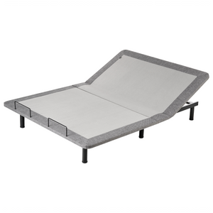 Base letto elettrica regolabile in poliestere grigio 140 x 200 cm con gambe in metallo