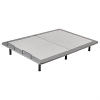 Base letto elettrica regolabile in poliestere grigio 140 x 200 cm con gambe in metallo