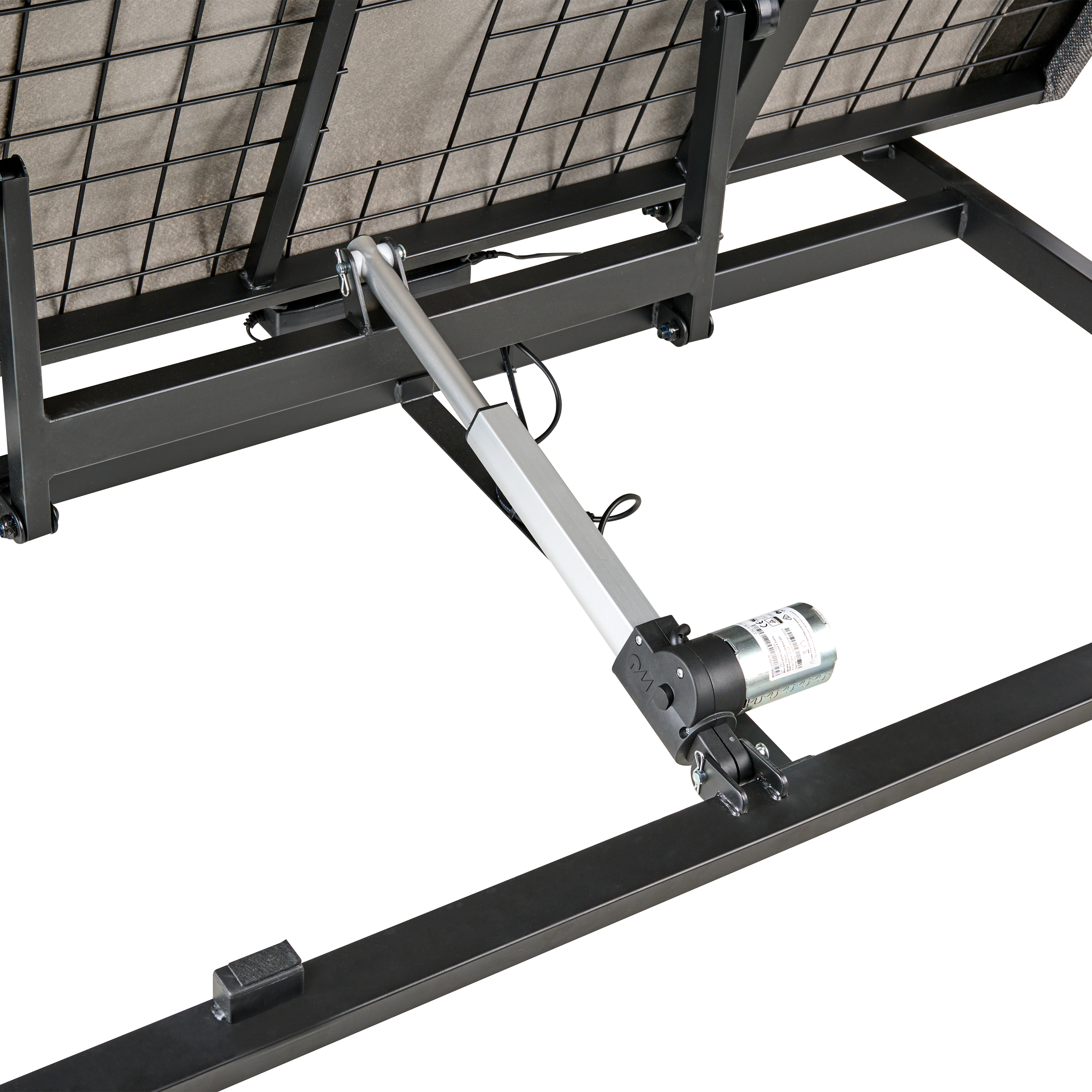 Base letto elettrica regolabile in poliestere grigio 140 x 200 cm con gambe in metallo