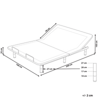 Base letto elettrica regolabile in poliestere grigio 160 x 200 cm con gambe in metallo