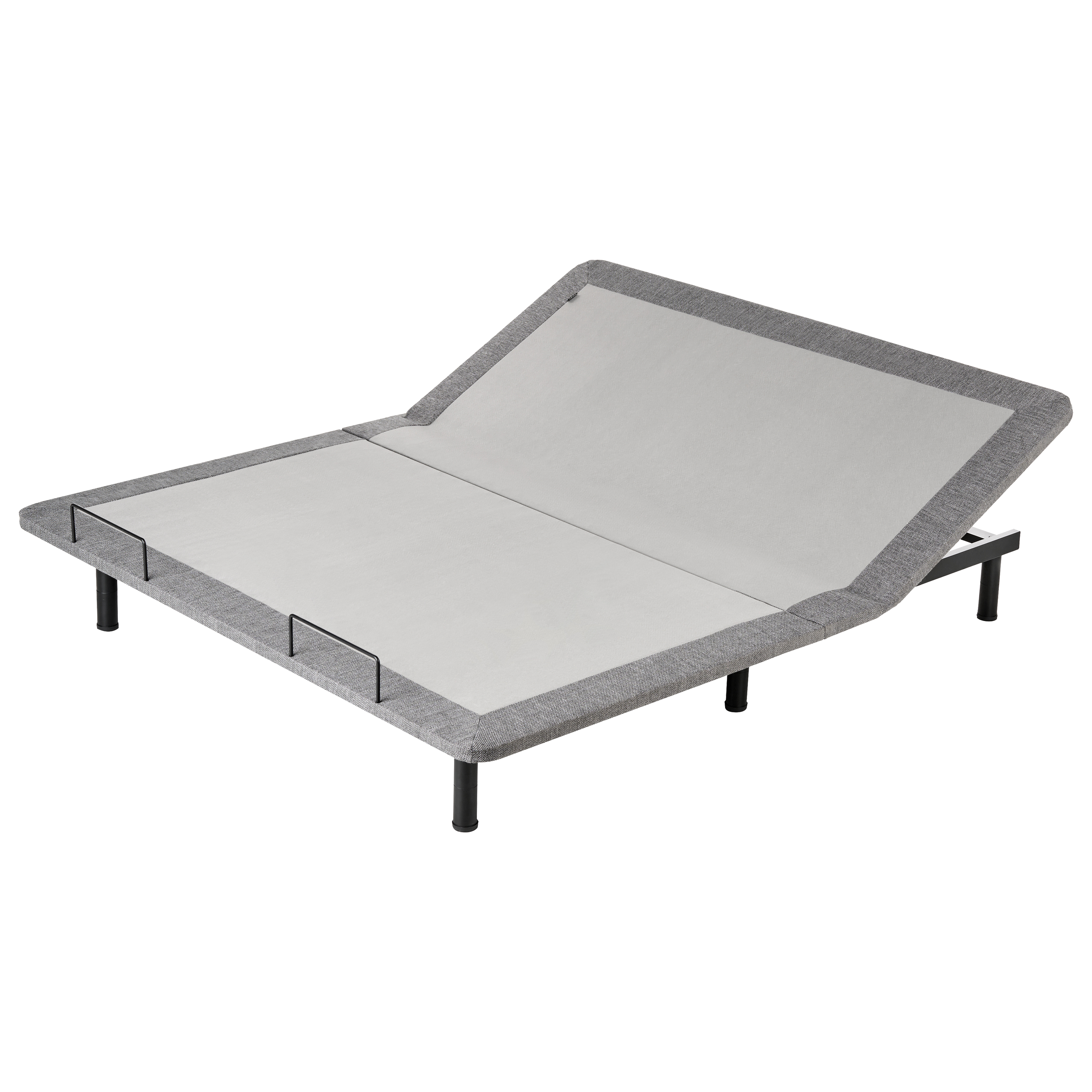 Base letto elettrica regolabile in poliestere grigio 180 x 200 cm con gambe in metallo