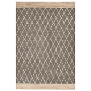 Tappeto Runner Grigio Juta 200 x 300 cm Motivo geometrico Tessuto a mano Boho Corridoio Camera da letto