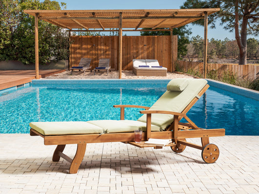 Cuscino Imbottito per Lettino Prendisole Tessuto verde per esterni dal design moderno