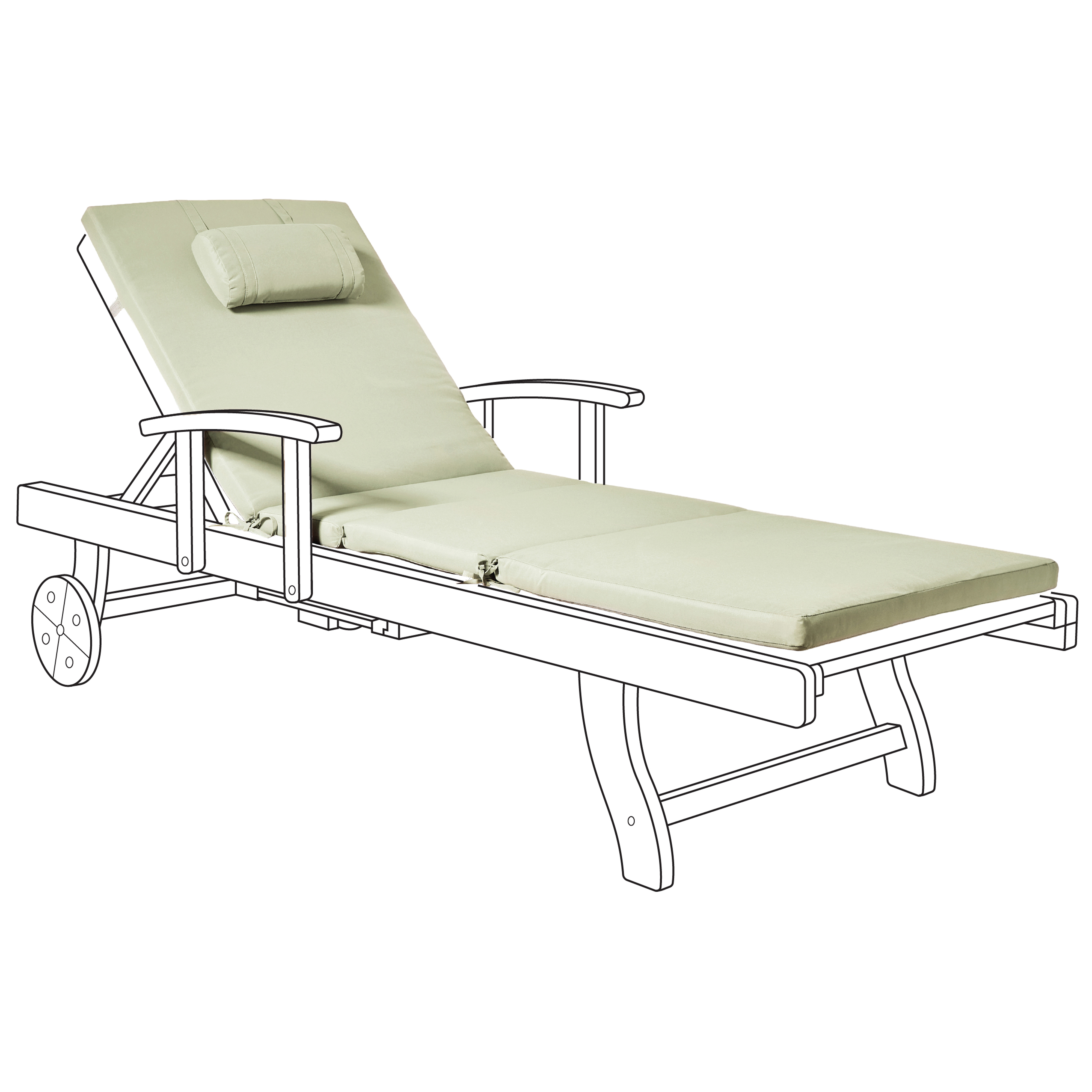 Cuscino Imbottito per Lettino Prendisole Tessuto verde per esterni dal design moderno