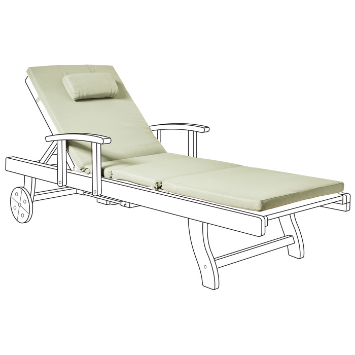 Cuscino Imbottito per Lettino Prendisole Tessuto verde per esterni dal design moderno