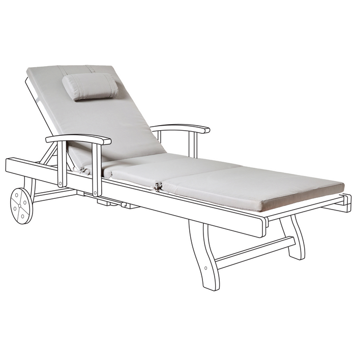 Cuscino Imbottito per Lettino Prendisole Tessuto grigio chiaro per esterni dal design moderno