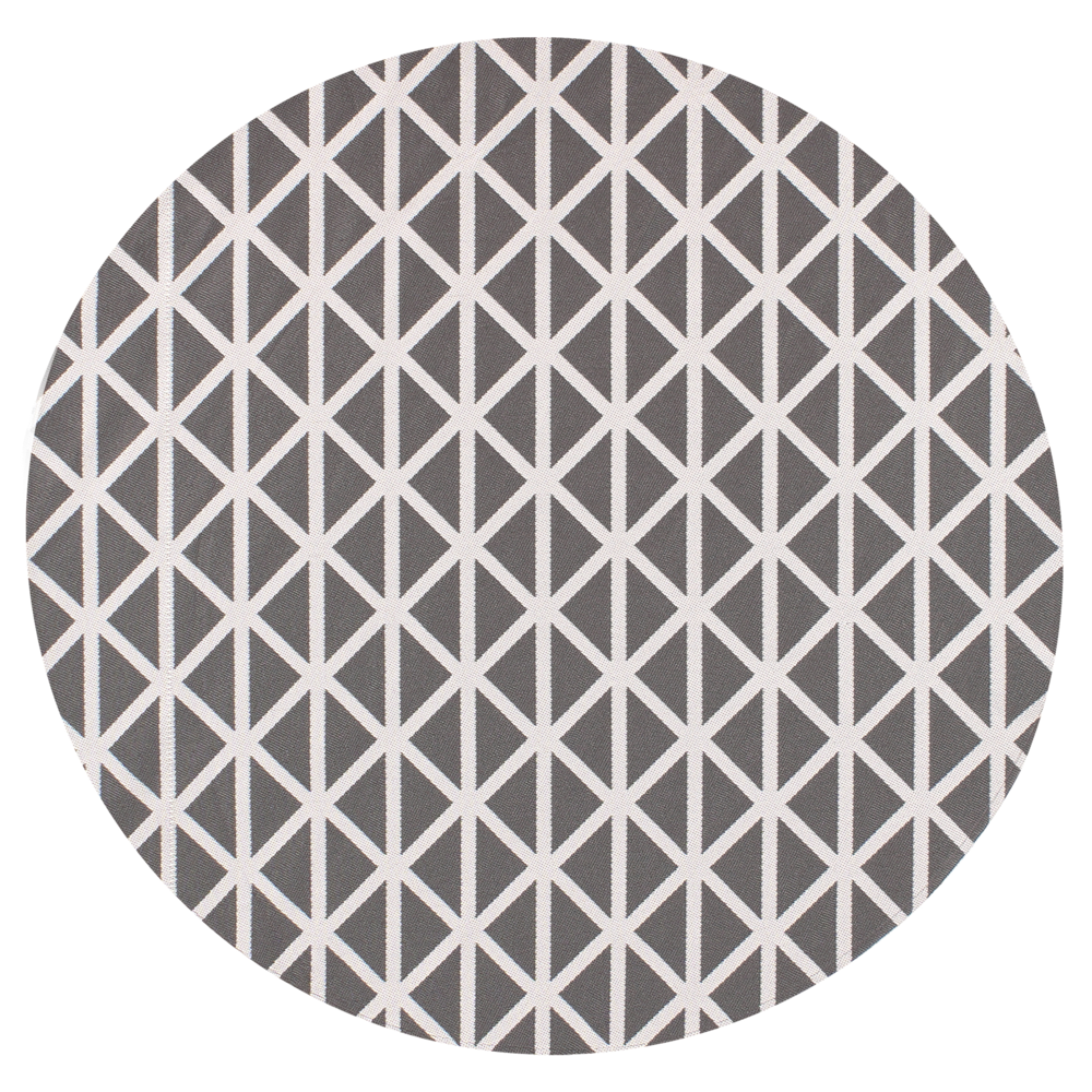 Tappeto rotondo per interni ed esterni con motivo geometrico ⌀120 cm Grigio moderno balcone patio