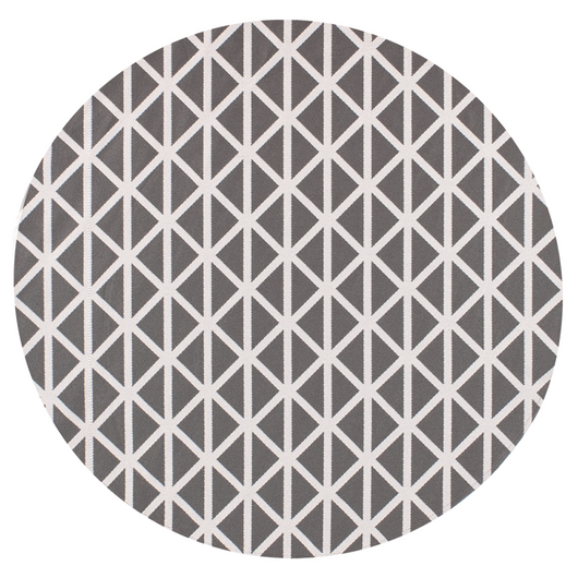 Tappeto rotondo per interni ed esterni con motivo geometrico ⌀120 cm Grigio moderno balcone patio