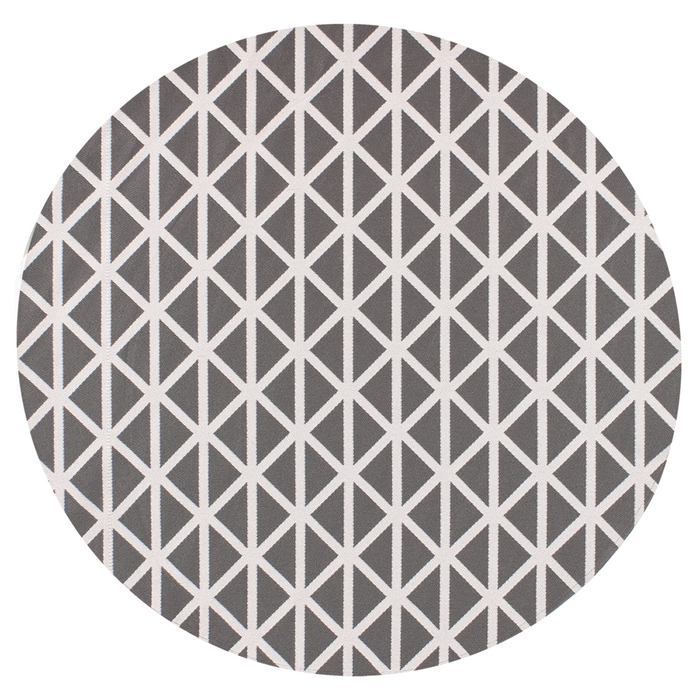 Tappeto rotondo per interni ed esterni con motivo geometrico ⌀120 cm Grigio moderno balcone patio
