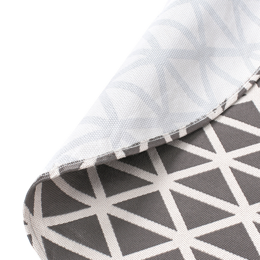 Tappeto rotondo per interni ed esterni con motivo geometrico ⌀120 cm Grigio moderno balcone patio